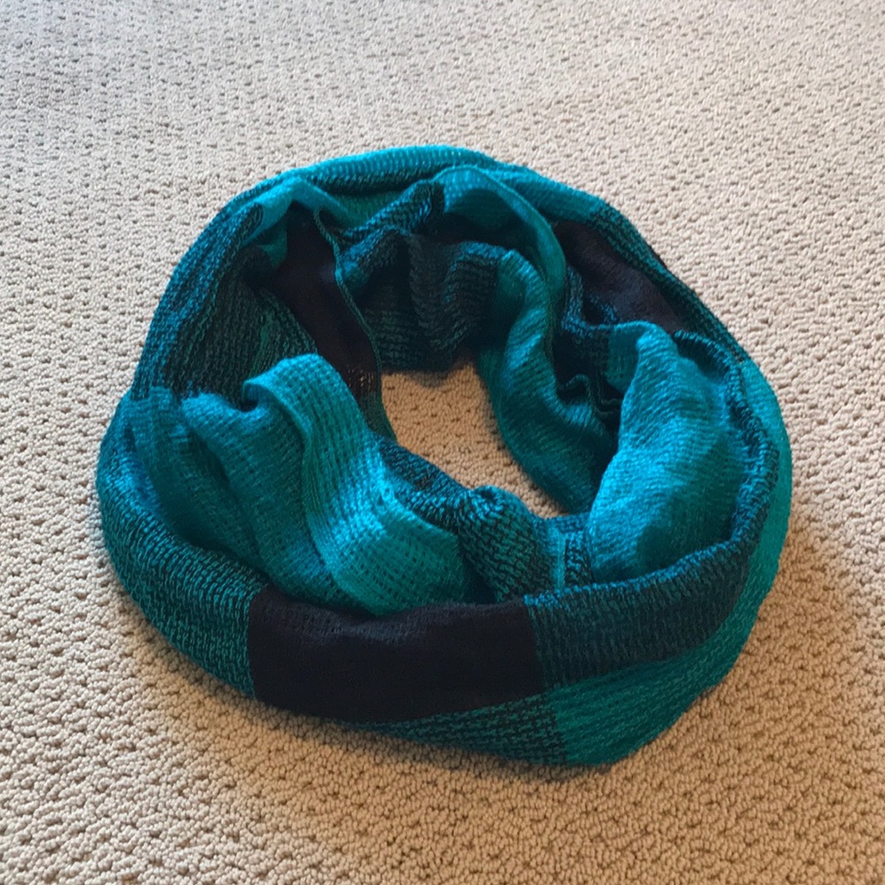 Teal & Black Infinity Scarf